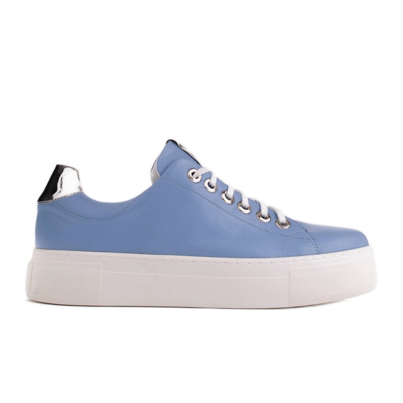 Marco Shoes Tenisi ușori cu talpă groasă albastru argint