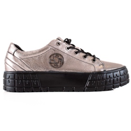 Filippo Adidași din piele pe platformă bej Filippo Adidași din piele pe platformă bej
