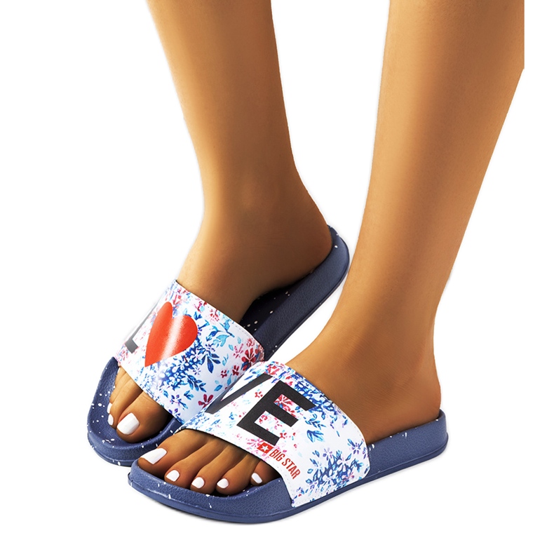 Papuci bleumarin Love Big Star DD274A257 alb multicolor