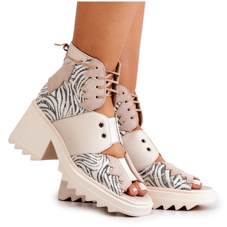 Cizme Piele Pe Fermoar Maciejka 05321-04 Bej