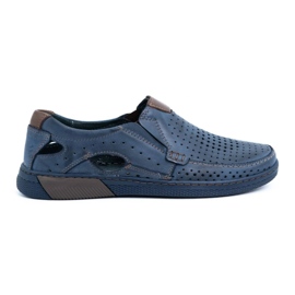 Olivier Pantofi barbati mocasini piele 937MP bleumarin albastru