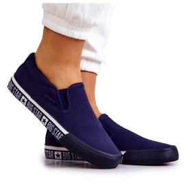 Pantofi de damă cu slip-on Big Star HH274011 Bleumarin albastru
