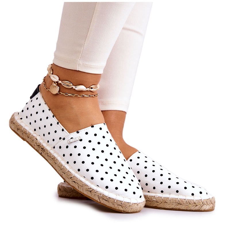 Espadrile De Damă Cu Buline Big Star JJ274870 Alb
