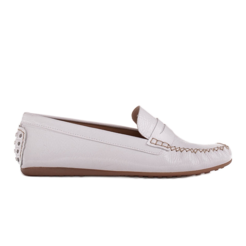 Marco Shoes Mocasini clasici din piele moale alb