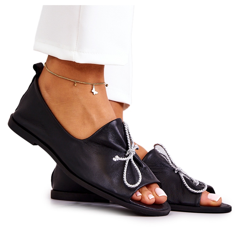 Balerini de damă din piele Nicole 2660/001 negru