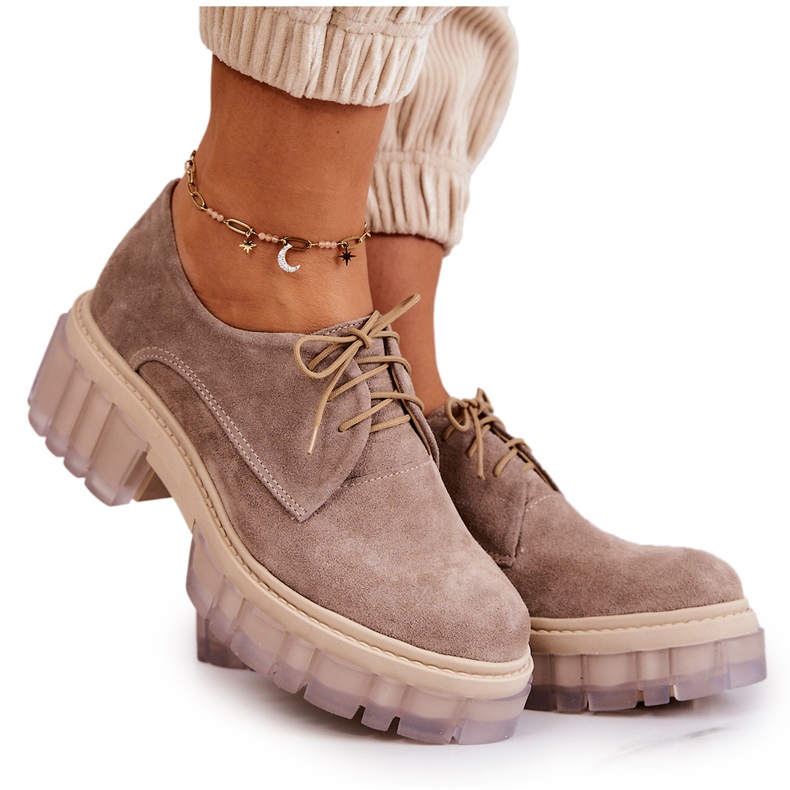 Mocasini de piele intoarsa la moda Bej Lauriss Mocasini de piele intoarsa la moda Bej Lauriss