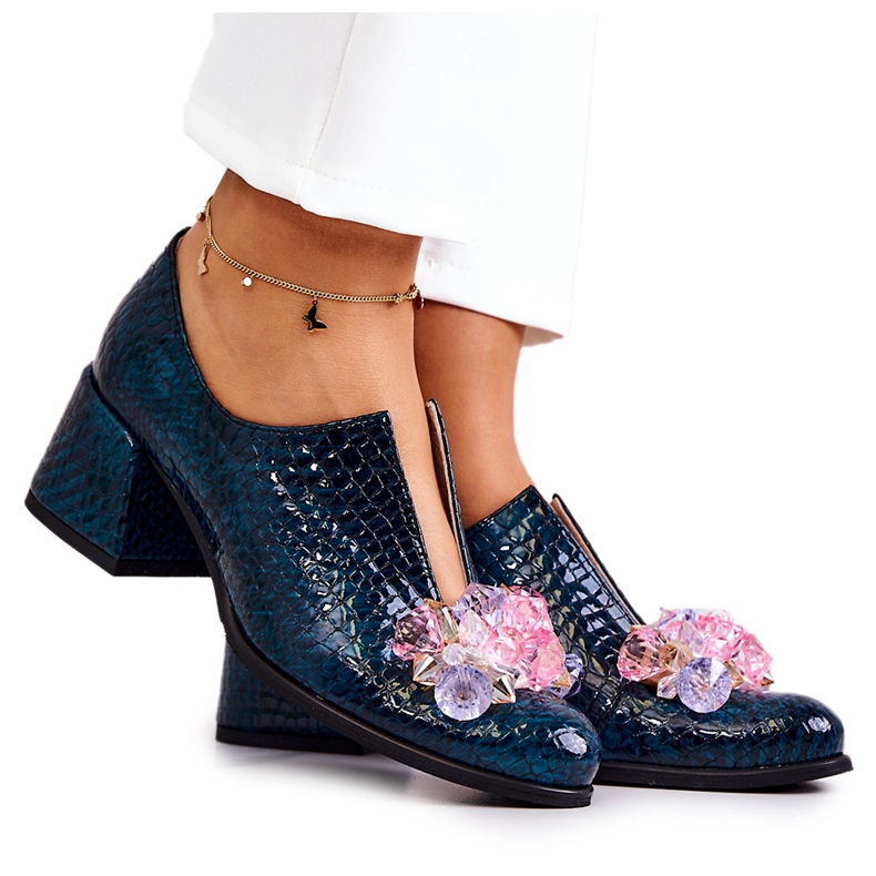 PA2 Brogues De Piele Model Crocodil Cu Decor Delaver Verde PA2 Brogues De Piele Model Crocodil Cu Decor Delaver Verde