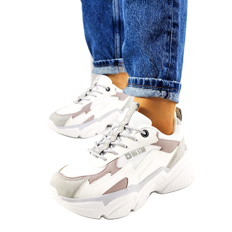 Adidași pentru femei Big Star HH274255 bej alb