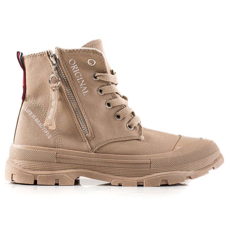 Sabatina Adidași cu fermoar bej