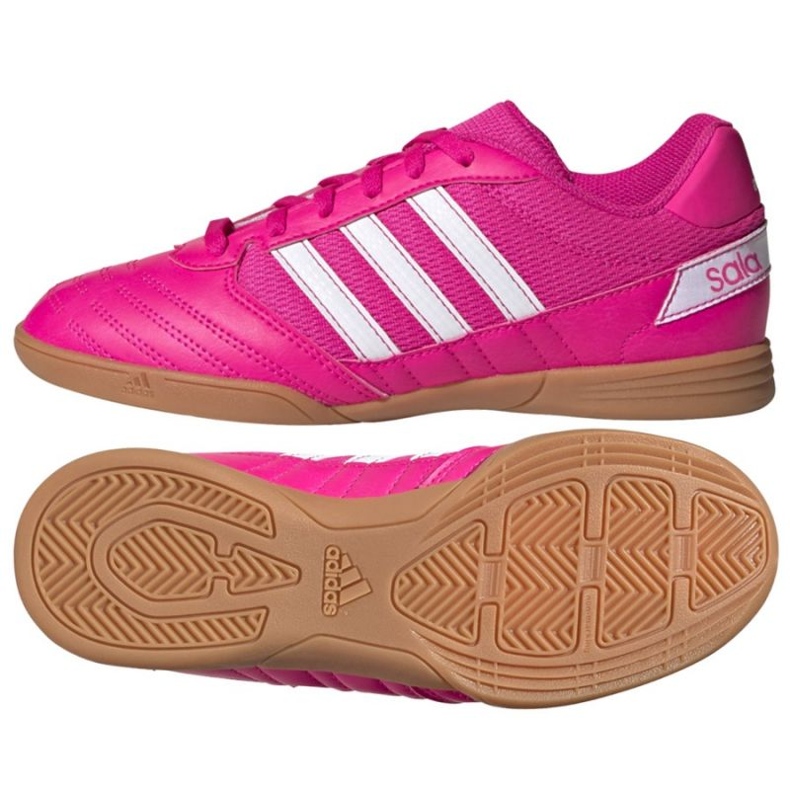 Ghete de fotbal Adidas Super Sala Jr G55911 trandafiri și violete