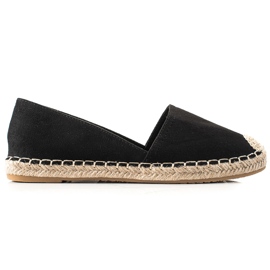 TRENDI Espadrile negre clasice negru