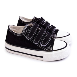 Pantofi negri Bernie Velcro pentru copii negru