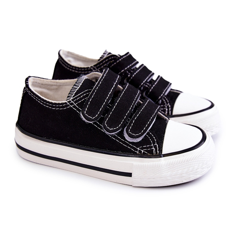 Pantofi negri Bernie Velcro pentru copii negru Pantofi negri Bernie Velcro pentru copii negru