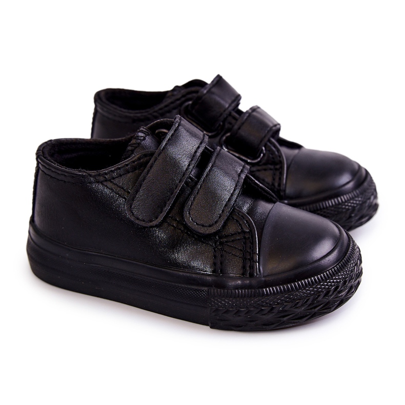 Pantofi Copii Din Piele Pantofi Cu Velcro Negru Foster