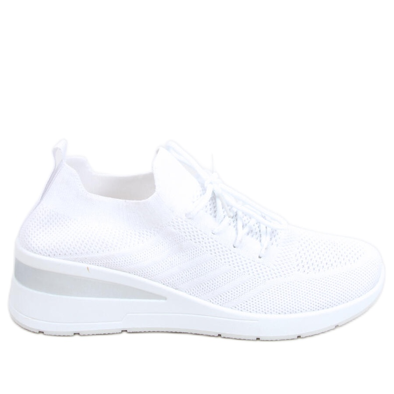 Pantofi cu pană cu șosete Binita White alb