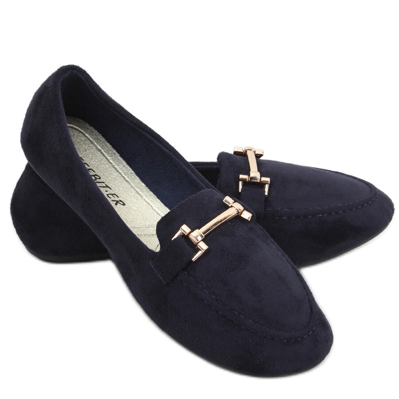 Mocasini de dama Kubra Navy albastru marin