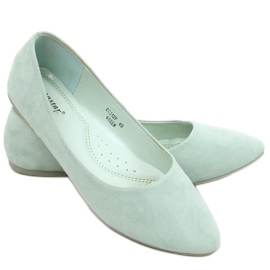 Balerini din piele intoarsa neteda Pari Green verde