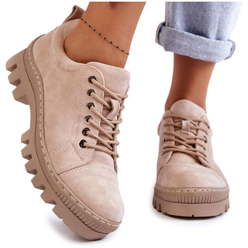 S.Barski Pantofi dama din piele intoarsa Bej Mayson