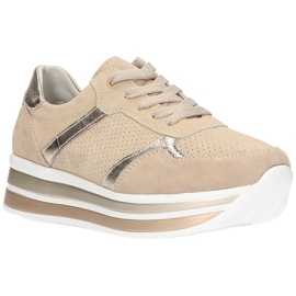 Tenisi din piele intoarsa Filippo DP2004 / 21 BE bej de aur Tenisi din piele intoarsa Filippo DP2004 / 21 BE bej de aur