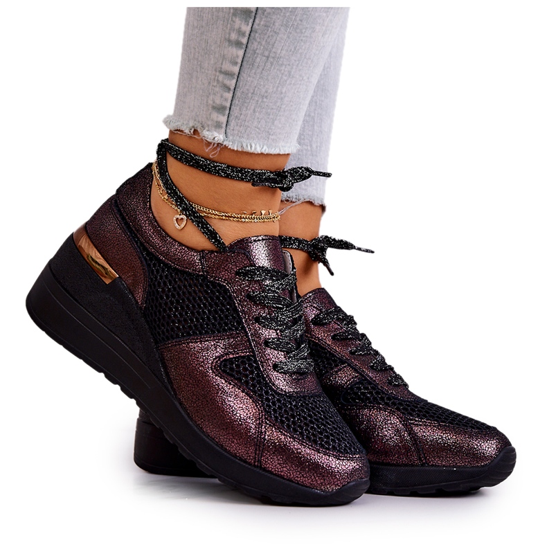 Pantofi Din Piele Cu Mesh S.Barski Negru Pantofi Din Piele Cu Mesh S.Barski Negru