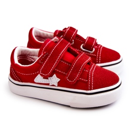 Pantofi clasici pentru copii Phiris Velcro roșu Pantofi clasici pentru copii Phiris Velcro roșu