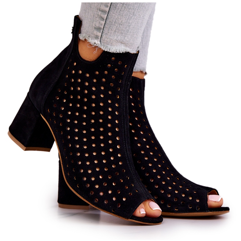Cizme Ajurate Piele Maciejka 05420-43 Negru