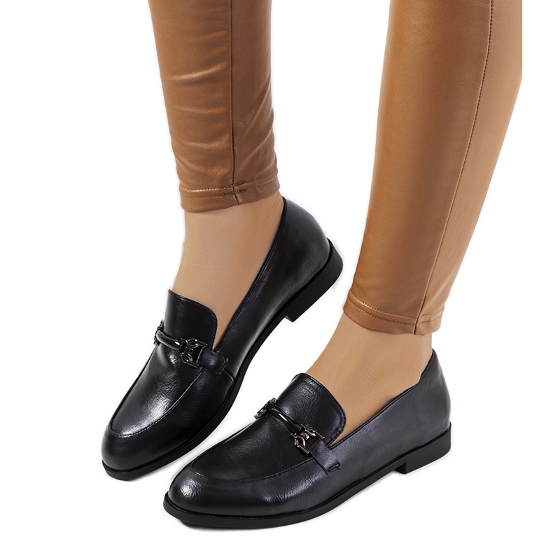 Mocasini genovezi de dama de culoare neagra negru