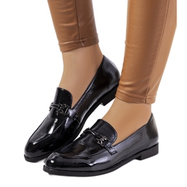 Mocasini Zettici de dama lacuiti negri negru