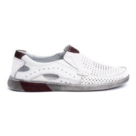 Olivier Pantofi barbati piele 937MP alb