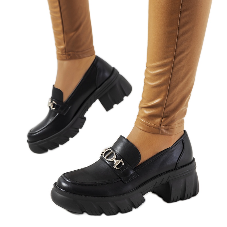 Mocasini negri pe o talpă Brant groasă negru