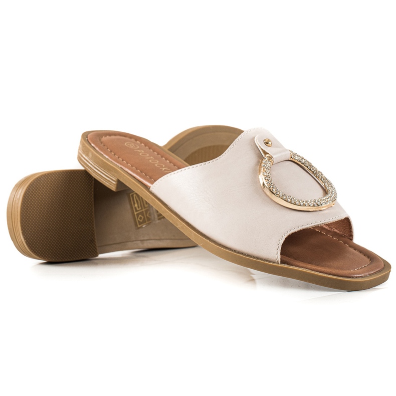 W. Potocki Papuci Bej Cu Ornament Potocki W. Potocki Papuci Bej Cu Ornament Potocki