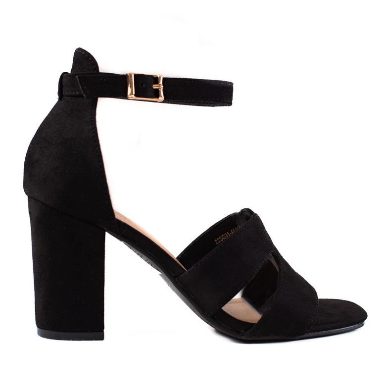 Evento Sandale cu toc înalt din piele de căprioară negru