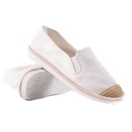 TRENDI Espadrile albe casual