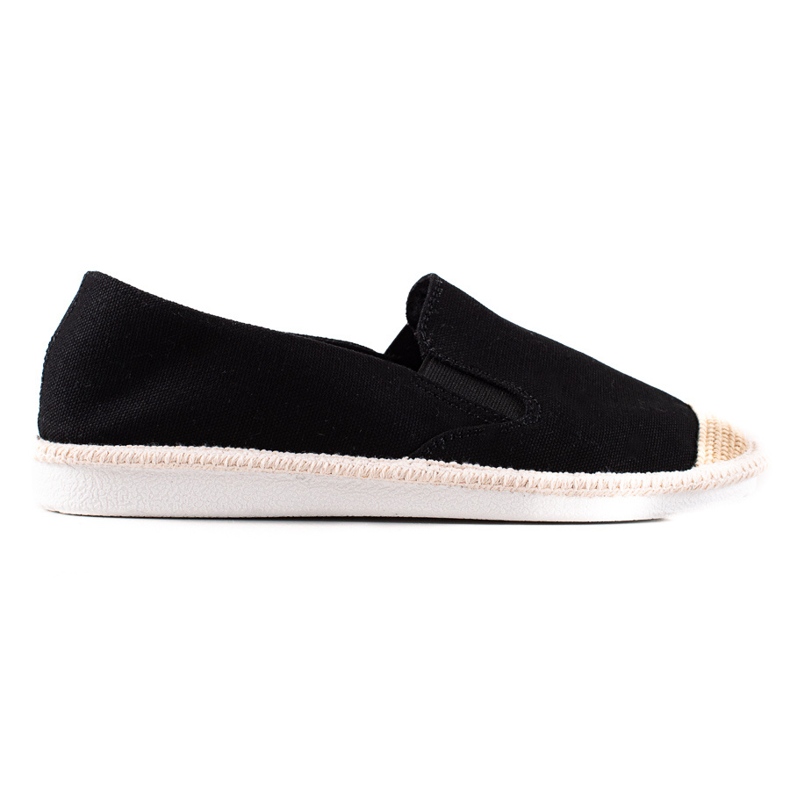 TRENDI Espadrile negre casual negru