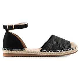 Anesia Paris Espadrile Impletate Cu Catarama negru Anesia Paris Espadrile Impletate Cu Catarama negru