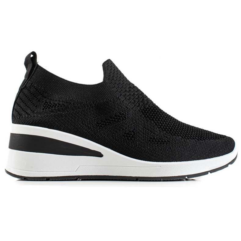 TRENDI Tenisi Slip-On Wedge negru