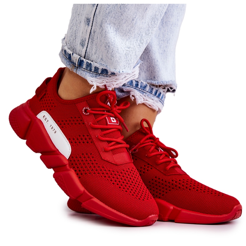 Pantofi sport dama Memory Foam Big Star JJ274270 Rosu roșu