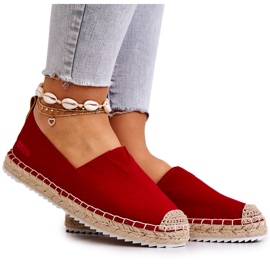 Espadrile roșii pe talpă împletită Big Star HH274494 roșu Espadrile roșii pe talpă împletită Big Star HH274494 roșu