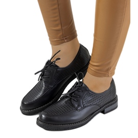 Pantofi oxford negri ajurati Edda negru