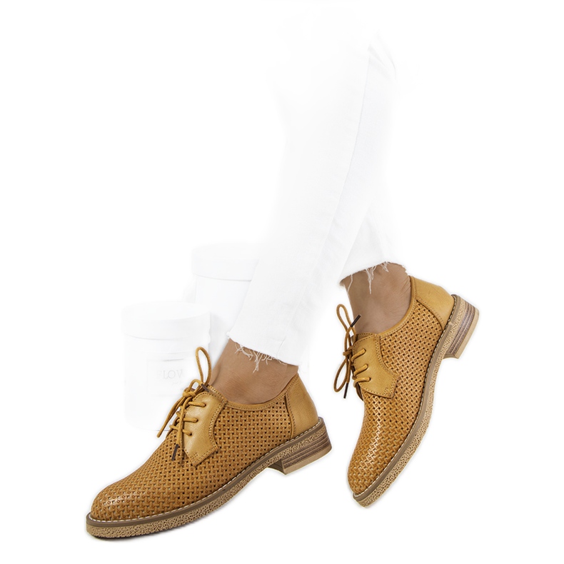 Pantofi oxford ajurati Ortensia maro