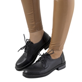 Pantofi oxford negri ajurati Ortensia negru