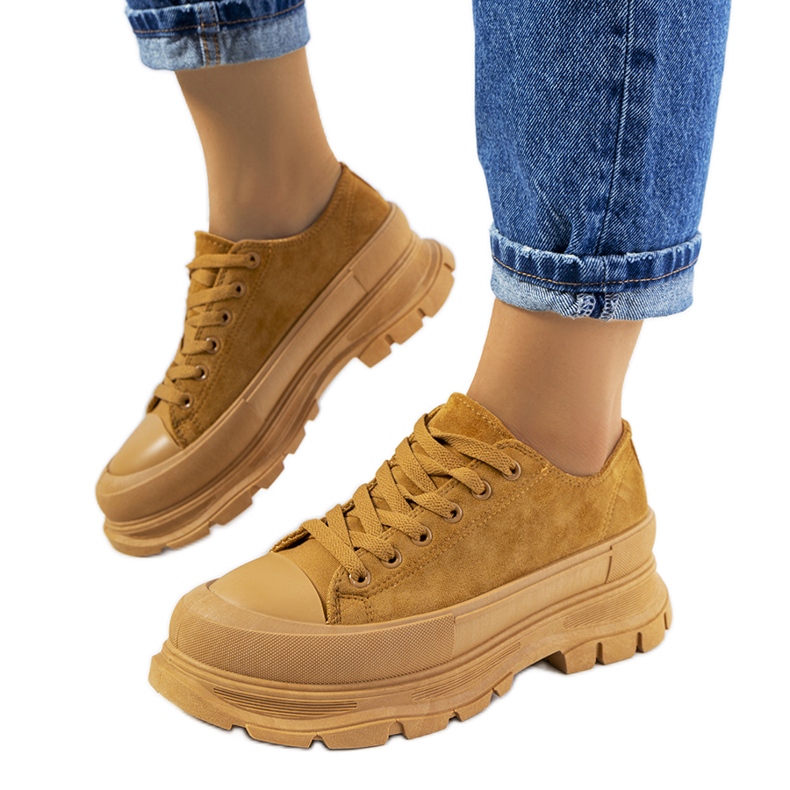 Tenisi maro pe platforma Baldi multicolor galben