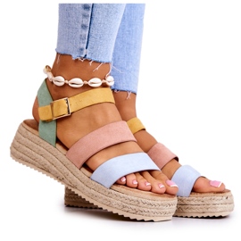 FS1 Sandale de damă cu cataramă din piele intoarsa Pastel Corestra multicolor FS1 Sandale de damă cu cataramă din piele intoarsa Pastel Corestra multicolor