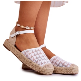 Espadrile De Damă Cu Cataramă Albe Charlene Espadrile De Damă Cu Cataramă Albe Charlene