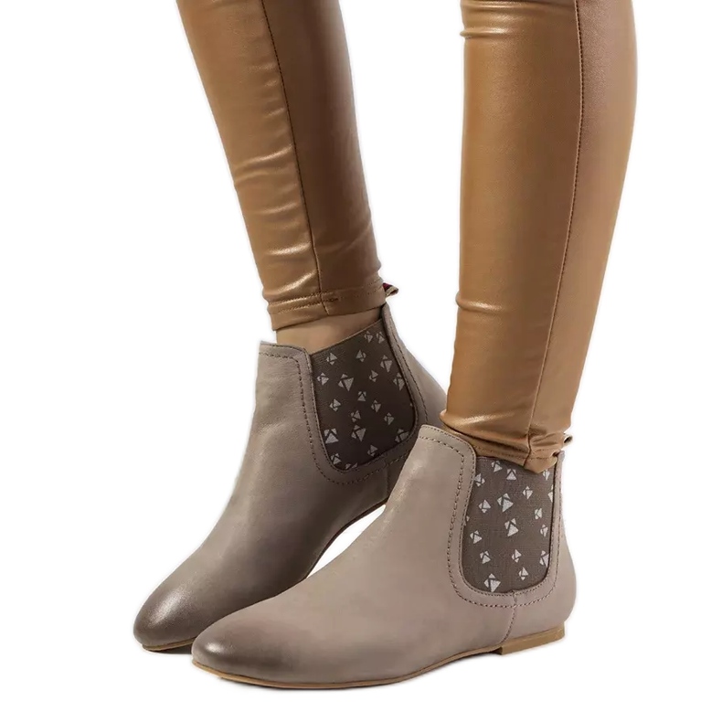 Cizme slip-on gri Lucciano bej