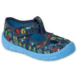 Papuci copii Befado cu Velcro 533P021 albastru