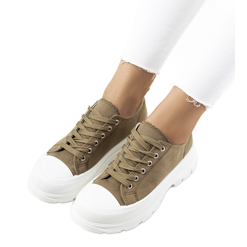 Adidași verzi cu talpă Prenzel groasă verde
