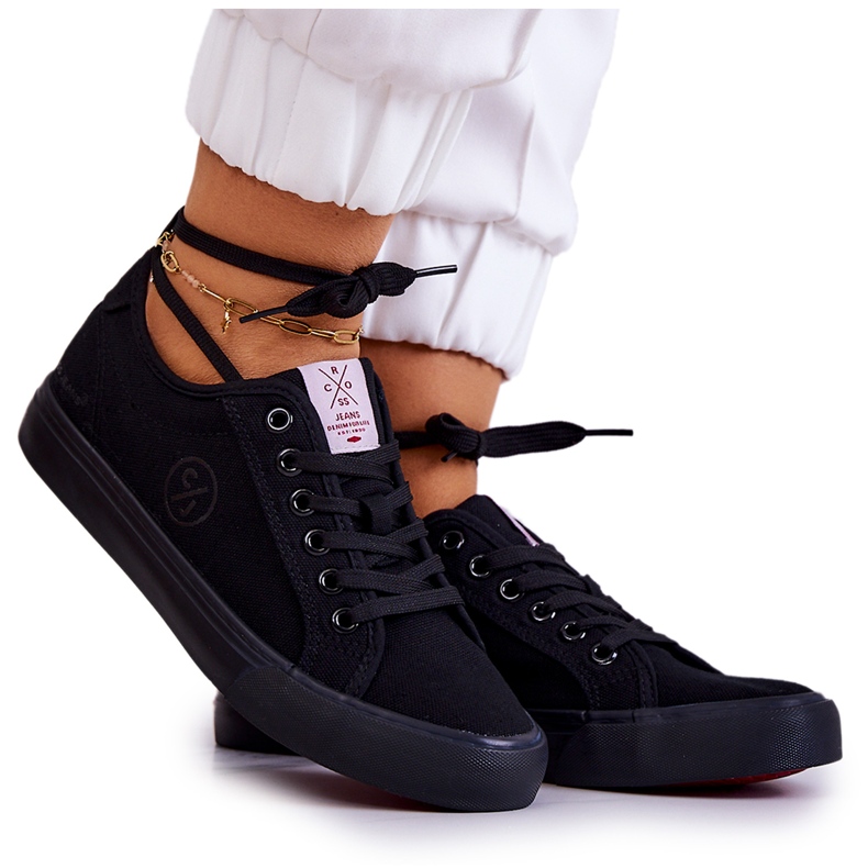 Tenisi dama din material Cross Jeans JJ2R4049C Negru