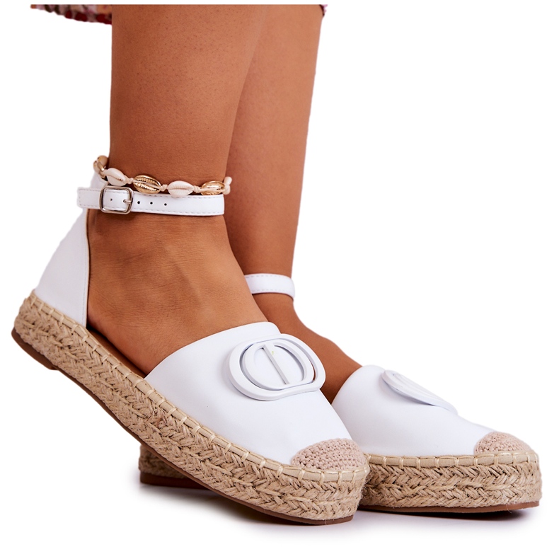 FE1 Espadrile cu decor White Nells alb FE1 Espadrile cu decor White Nells alb