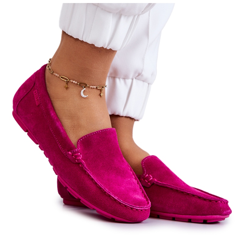 Mocasini de dama din piele intoarsa Big Star JJ274656 fucsia roz